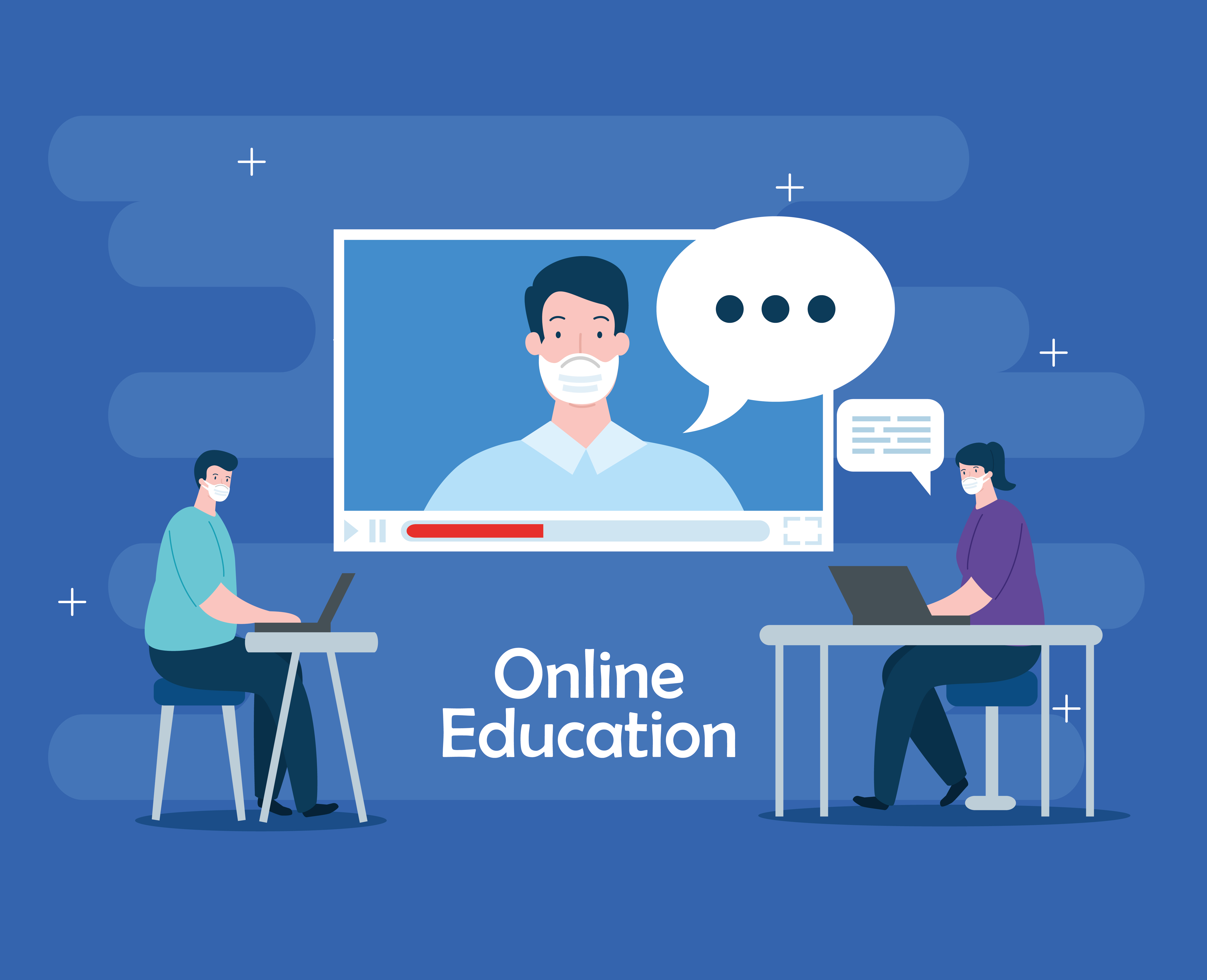 people in education online with laptops vector illustration design